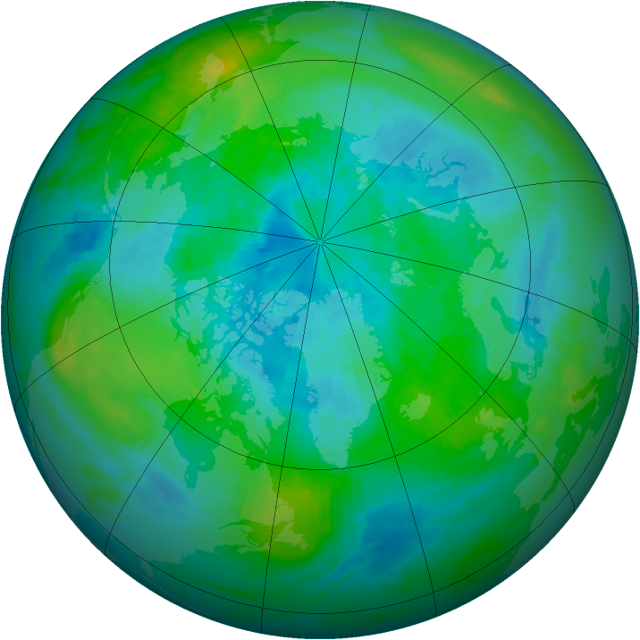 Arctic ozone map for 22 September 1984
